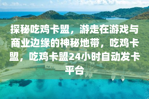 探秘吃鸡卡盟，游走在游戏与商业边缘的神秘地带，吃鸡卡盟，吃鸡卡盟24小时自动发卡平台