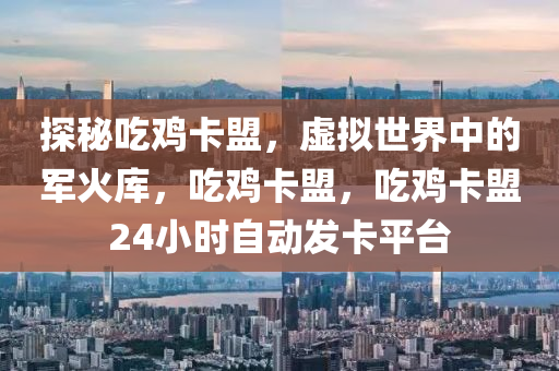 探秘吃鸡卡盟，虚拟世界中的军火库，吃鸡卡盟，吃鸡卡盟24小时自动发卡平台