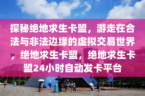 探秘绝地求生卡盟，游走在合法与非法边缘的虚拟交易世界，绝地求生卡盟，绝地求生卡盟24小时自动发卡平台