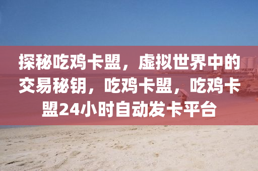 探秘吃鸡卡盟，虚拟世界中的交易秘钥，吃鸡卡盟，吃鸡卡盟24小时自动发卡平台