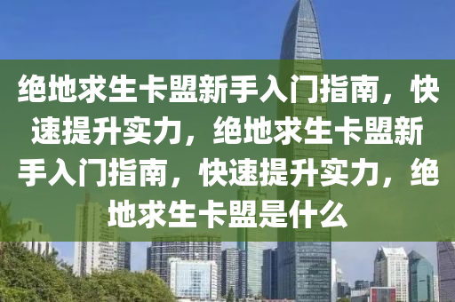 绝地求生卡盟新手入门指南，快速提升实力，绝地求生卡盟新手入门指南，快速提升实力，绝地求生卡盟是什么