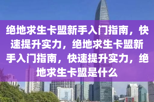 绝地求生卡盟新手入门指南，快速提升实力，绝地求生卡盟新手入门指南，快速提升实力，绝地求生卡盟是什么