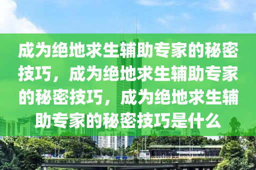 成为绝地求生辅助专家的秘密技巧，成为绝地求生辅助专家的秘密技巧，成为绝地求生辅助专家的秘密技巧是什么