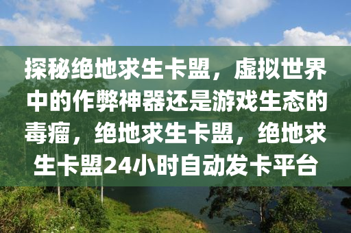 探秘绝地求生卡盟，虚拟世界中的作弊神器还是游戏生态的毒瘤，绝地求生卡盟，绝地求生卡盟24小时自动发卡平台